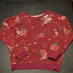 Floral Burgundy Kids Sweatshirt